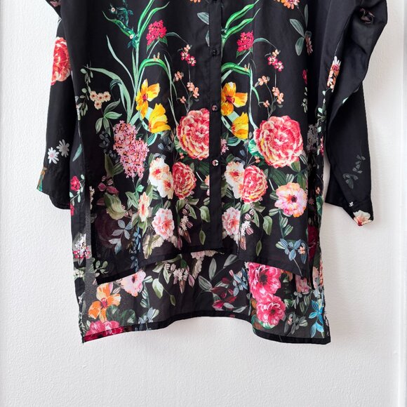 Johnny Was Houstein Jarah Button Down Silk Blouse - Picture 4 of 6